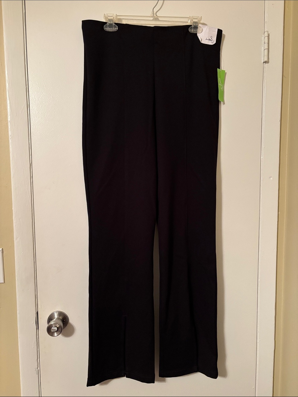 Sam Edelman Black Straight-Leg Pants with Front Slits